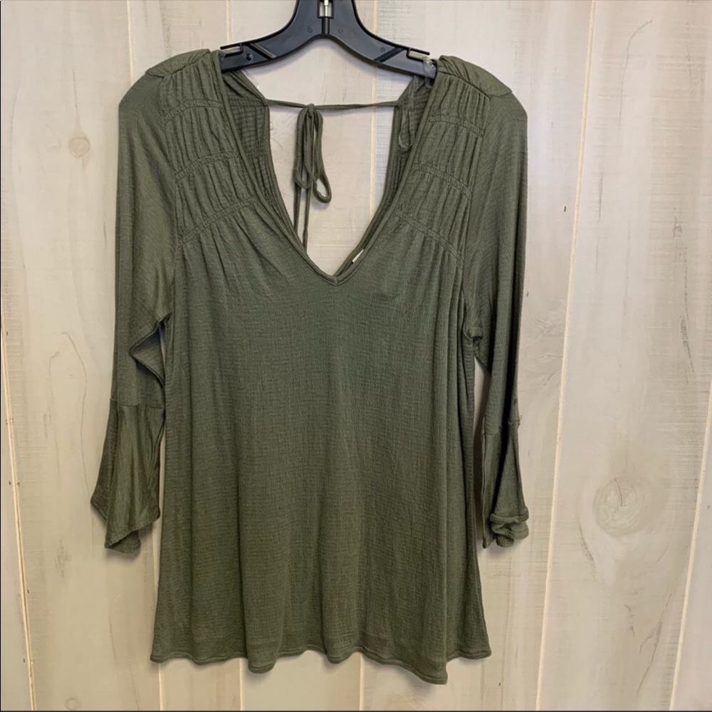 American Rag Ruched Bell Sleeve Blouse